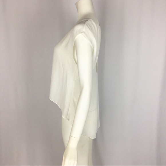 Alice & Olivia Air Open Back White High-low Blouse Size XS - Picture 4 of 7